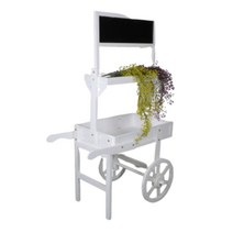 꽃마차 마차매대 진열대 행사 이동식 포장마차 카트, 꽃마차 마차매대_갈색 지붕 소형 카트