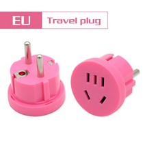 콘센트 소켓 스트립 스마트 전기 멀티 플러그 1PC 미국 AU EU AUS 유로 유럽 여행 벽 AC 전원 충전기 어댑터 변환기 2 라운드 핀, Eu 플러그|Pink
