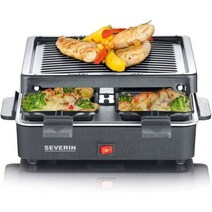 SEVERIN 미니 라클렛 팬 4개 4인용 테이블 그릴 600W RG2370, 블랙