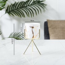 북유럽 세라믹 철 아트 대리석 꽃병 패턴 로즈 골드 그린 테이블 식물 냄비 홈 오피스 다육이 화분, 37 White-03 M