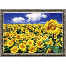 퍼즐라이프 해바라기들판 III 풍경 1000피스 직소퍼즐액자 PL1178, 퍼즐+앤틱카키액자
