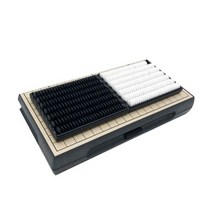 바둑판 바둑판세트 중국어 올드 보드 게임 weiqi 체커 접이식 테이블 자기 이동 체스 세트 자기 체스 게임 장난감 선물 플라스틱 이동 게임 qenueson, 둥근 모서리
