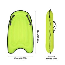 휴대용 iatable 바디 보드 핸들 접이식 야외 수영장 비치 서핑 보드 미니 서핑 보드 초보자 tranning, 연한 초록색