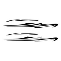 2 팩 자동차 바디 데칼 자체 접착 유니버설 캠퍼 밴 캐러밴 차량 장식 스트립 스티커 외부 몰딩, 블랙 그레이