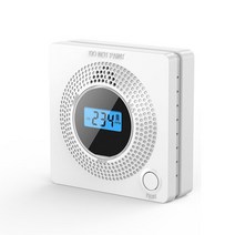 가스 감지 누설 탐지기 누출 측정기 2 in 1 lcd display wifi 일산화탄소 연기 콤보 기 배터리 작동 co alarm smart home security gas, 검은색