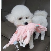 강아지 장난감 벨벳 애착 인형 분리불안 이갈이 쿠션 베개 반려동물, 토끼_핑크