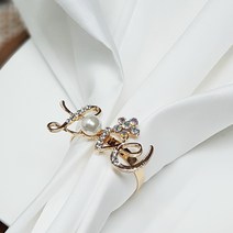 웨딩포 냅킨링 메탈 골드 LOVE Napkin Ring Metal Gold LOVE, 골드&큐빅