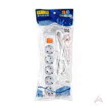 VEDANA_ 국내산 KS 고용량 5구 멀티 탭 콘센트 1.5m 선 16A 250V 난열 내연 성 수지 4551943p, 기본, 기본