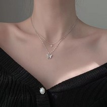 여성목걸이 나비 레이어드 목걸 이여성패션목걸이 체인 주얼리