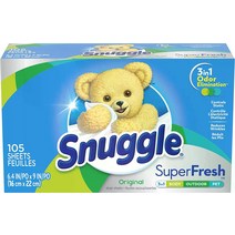 Snuggle 스너글 건조기 드라이 시트 냄새 정전기 제거 종이섬유유연제 오리지널 105장