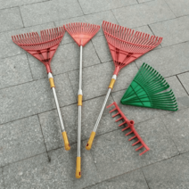강화 플라스틱 갈퀴빗자루 네기 레기 넉가래 낙엽청소, 24톱날 갈퀴+스테인리스 손잡이