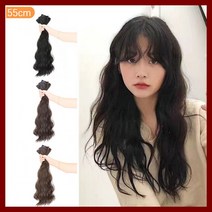 긴 곱슬가발 55센치 긴머리 여자 여성 붙임 부분헤어 똑딱이 티안나게 자연스러운 가발 패션 뷰티, LD-1079 부분가발(1P)(긴곱슬55CM)_다크브라