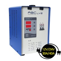 이지콘(주) 이지콘 자동배터리충전기 ABC-LV2 12 24V 60V 72V / 10A 30A 40A 자립형충전기 농기계용 차량용 레저용 캠핑용 산업용충전기 특수전압, 12V