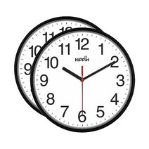 HIPPIH 벽시계 무음 비티킹 품질 쿼츠 홈 오피스 스쿨 시계를 위해 읽기 쉬운 10인, 2_Black