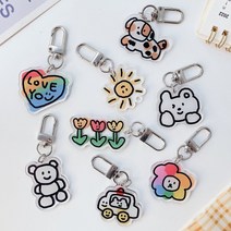 아크릴키링 에어팟키링 열쇠고리, 1개, 바둑이