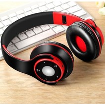 유무선 블루투스 헤드폰 헤드셋 삼성 iPhone iPad 스마트폰 PC TV 노트북 태블릿 오디오 호환 마이크 Bluetooth 5.0 스테레오, 빨간색