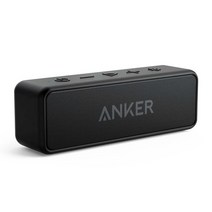 Anker Soundcore 2 휴대용 무선 블루투스 스피커 더 나은 저음 24 시간 66ft 범위 IPX7 방수, 협력사, 검은 색