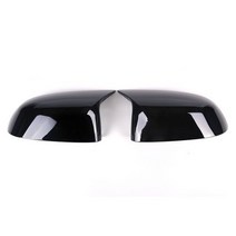 BMW X3 G01 + 광택 블랙/탄소 섬유 용 Pair 혼 스타일 후면 뷰 교체 사이드 미러 커버, 01 Glossy Black