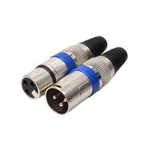 1 쌍 XLR 3 핀 남성 플러그 + 여성 잭 마이크 마이크 오디오 커넥터 어댑터, 푸른