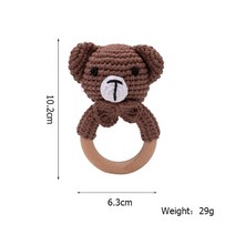 코바늘 세트 장난감 나무 이갈이 크로셰 동물 BPA 프리 딸랑이 아미구루미 선물 4 개 1, 1PC Bear