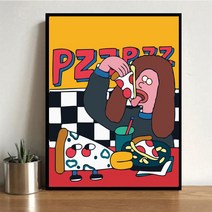 DIY캔버스페인팅 명화그리기 유화 세트 그림 액자 카툰 50x40, 3