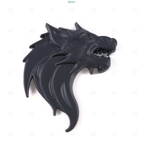 자동차 오토바이 바이크 외부 장식 3D 메탈 스티커 늑대 배지 블랙좌