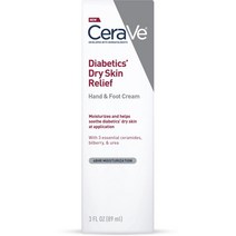 세라비 다이아베틱스 드라이 스킨 릴리프 핸드 & 풋 크림, 1개, 89ml
