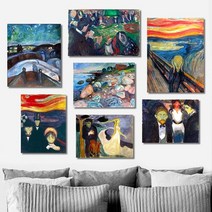 셀러허브 뭉크 명화 그림 인테리어 액자 8종 40호 100x73cm, 7. 절규／캔버스액자(옆면연장)