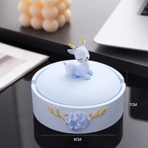 재떨이 크리에이티브 ins 스타일 큐티 캐릭터 커버 부착 비산방지 재 경량 럭셔리 거실 가정용, 새벽라이트블루재떨이(연기모래)