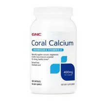 GNC 코랄 칼슘 마그네슘 & 비타민 D3 400mg 캡슐 글루텐 프리, 180개입, 5개