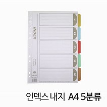 ⊙♭한정판매◎ 파일 화일 화일류 INDEX PVC 인덱스 내지 종이 A4 (tPj♭*) 5분류, ☞ 해당 상품 선택하기_KIRetail™