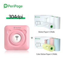 프린터 프린트 미니 소형 휴대용 라벨 바코드 Peripage A6 304DPI 스티커 메모 블루투스 잉크리스 무선 프린팅 마커, [02] 304dpi pink set
