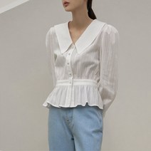 [나인] 카라 퍼프소매 셔링 블라우스(BL-3977) NML1NWBL3977M0