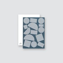 Postcards Blocks print Navy 블럭프린트 엽서 네이비