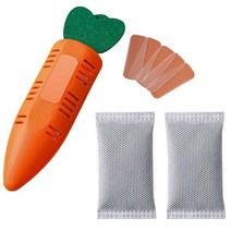 냉장고탈취제 공기 청정기 당근 모양 냉장고 탈취제 상자 옷장 욕실 냄새 제거 활성탄 대나무 숯 가방, [02] 2 carbon and box