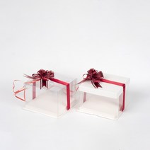 star starred 투명 케이크 상자 혼합 뚜껑 올인클루시브, 미니(1단) 2개(흰1 투명1 뚜껑), 2개