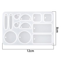 견고한 귀걸이 펜던트 에폭시 실리콘 몰드 기하학 마름모 삼각형 목걸이 열쇠 고리 수지 쥬얼리 액세서리, 08 20