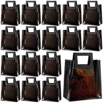 Jetec 손잡이가 달린 투명 선물 가방 20개 글리터 토트백 17.8 x 10.2 20.3cm(7 4 8인치) 재사용 가능한 PVC 포장 신부 파티 샤워 웨딩 생일용(투명 화이트, Clear, Black, Glitter