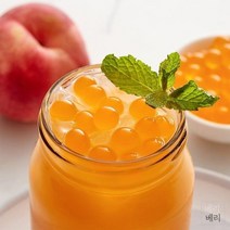 Bossen Pure25 Peach Bursting Boba 보센 버스팅 팝핑 보바 복숭아 토핑 3.3kg 4팩, 4개