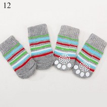 강아지 양말 귀여운 애완견 양말 프린트 안티 슬립 강아지 신발 소형견 스피츠 요크 보호 제품 치와와, 12 12_03 L