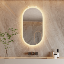 WISFOR 스마트 LED 간접조명 욕실 거울 타원형 벽걸이 조명거울 500 x 800mm