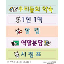 슈퍼쌤 환경미화 게시판 타이틀, 1번(우리들의약속/1인1역외)