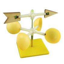 풍향계 풍속계 풍향 웨더 베인 정원 바람개비 바람 kidsscience 장난감 diy, 12x15cm, 노란색