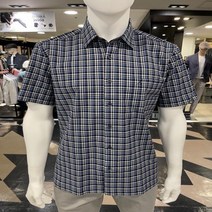 트레몰로 인디안 트레몰로 nc중앙로역점 여름 네이비 패턴 시어서커 반팔캐주얼셔츠