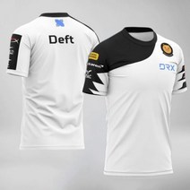 [해외] LOL 전자 스포츠 CK DRX 플레이어 저지 유니폼 팀 티셔츠 정 ID 팬 게임 T 셔츠 남성 여성 정 이름 티 셔츠, Deft 1 L