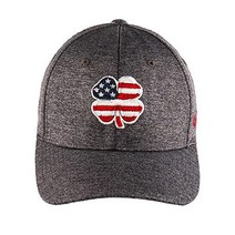 Black Clover 블랙 클로버 미국 국기 헤더 모자, Small-Medium, Usa Flag Clover/Charcoal