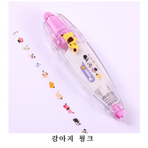 캐릭터수정테이프 15종디자인 다꾸 문구 유치원 초등 구디백선물 답례품, 강아지/핑크