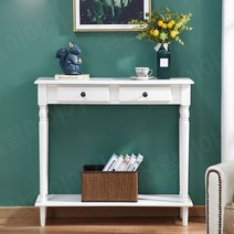 직사각형 원목 복도 현관 거실 콘솔 테이블 장식장, ivory_100cm