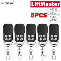 보안 부속 부품 5pcs 리프트 마스터 원격 제어 차고 도어 오프너 433.92mhz 4335e 4330e 4332e 4333e 4330eml 4332eml 4333eml, 없음