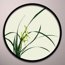 비가토 DIY 원형 명화 그림 연꽃 과일 난초 새 그림 장식 유화 그리기 배우기 세트, yx36_직경 45cm _내부 프레임